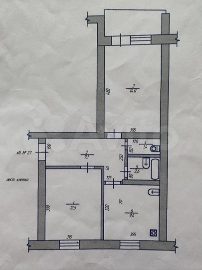 2-к. квартира, 49,6 м², 4/5 эт.