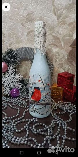 Новогоднее шампанское. Ручная работа Подарок Декор