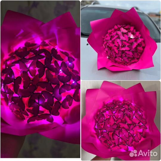 Букет из бабочек светящийся