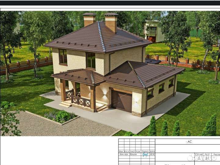 Готовый проект дома с гаражом