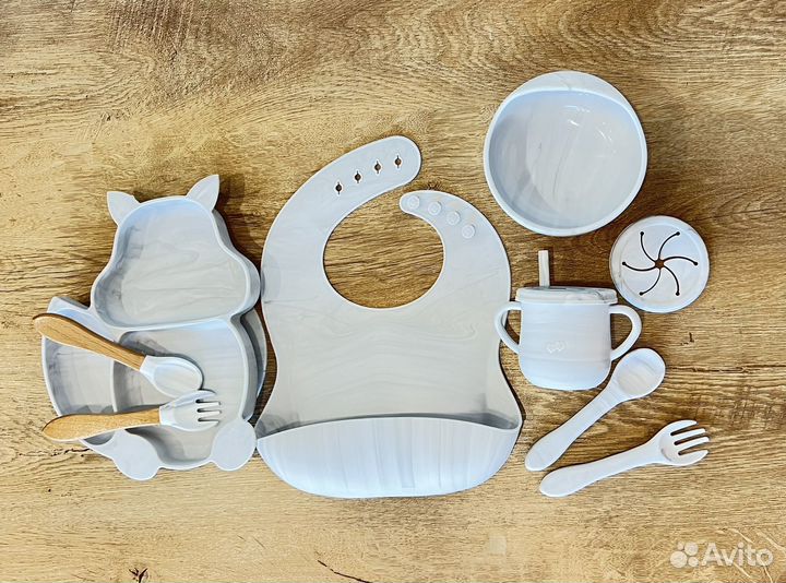 Набор детской посуды силикон