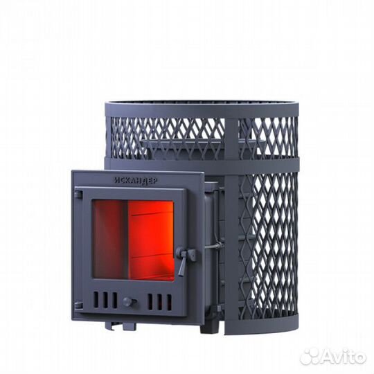 Чугунная печь Искандер 18 (М) в сетке