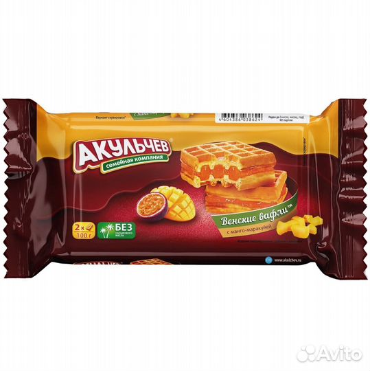 Опт - Вафли Акульчев Венские с Манго-Маракуйей 100