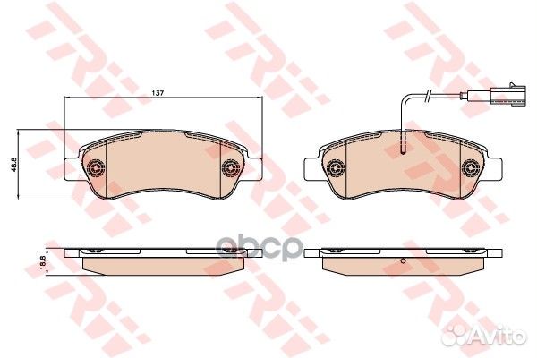Колодки тормозные дисковые перед прав LCV G