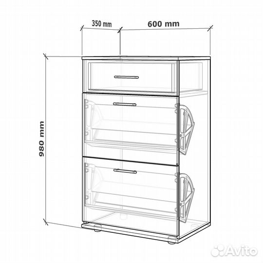 Обувница Либен-900rm в прихожую на заказ