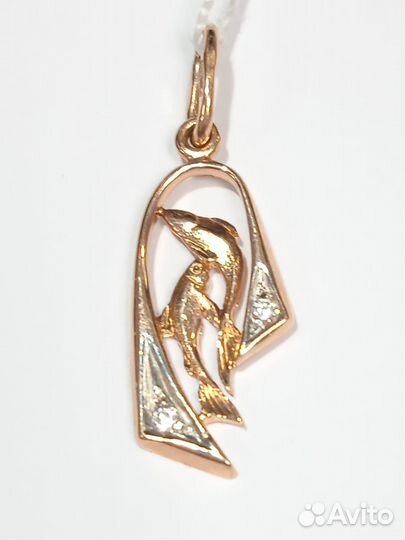 Золотые подвески с фианитом