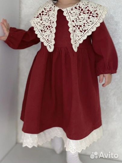 Платье в ретро стиле с кружевом 86-122
