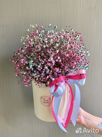 Гипсофила в коробке Микс. Доставка цветов Вологда