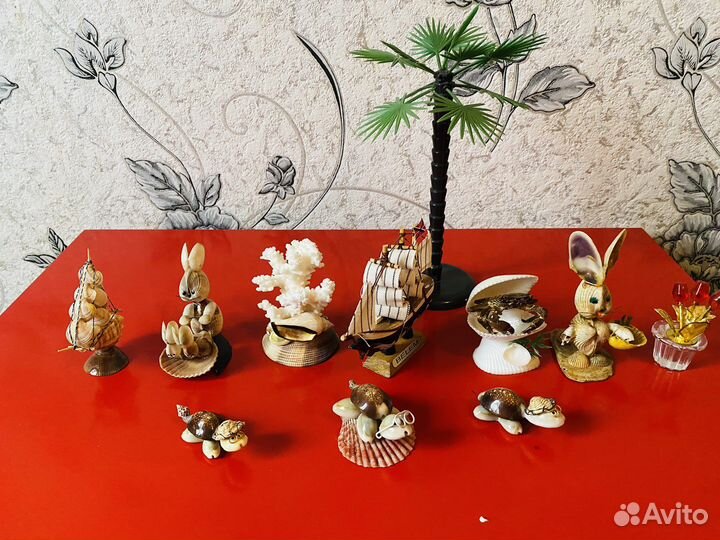 Статуэтки из ракушек, морские ракушки