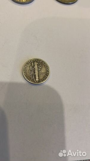 Монета 1 Дайм 1942 Либерти