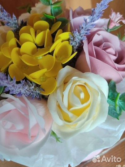 Мыльные цветы в шляпной коробке Ставрополь