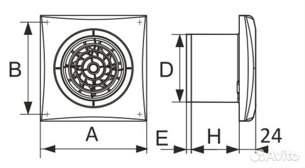 Вытяжной вентилятор DiCiTi aura 4C 8.4 Вт 100 chro