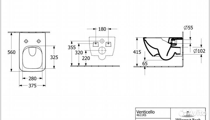 Унитаз Villeroy&boch Venticello с сиденьем