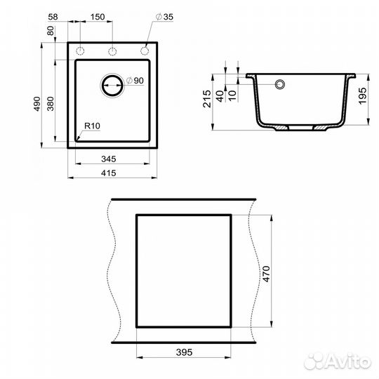 Мойка кухонная Point Динара 42 PN3004W белый