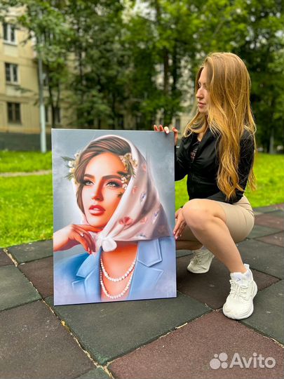 Портрет по фото / фото на холсте