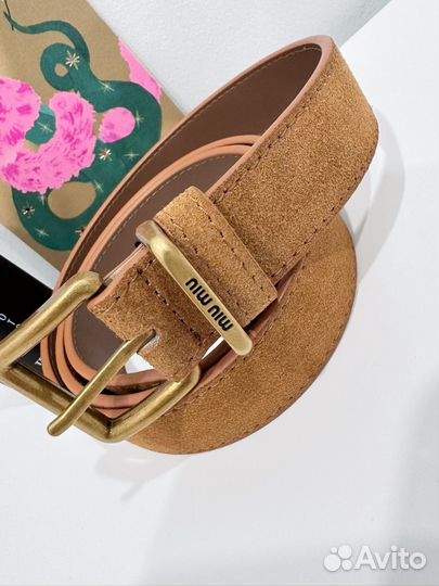 Ремень женский miu miu рыжий