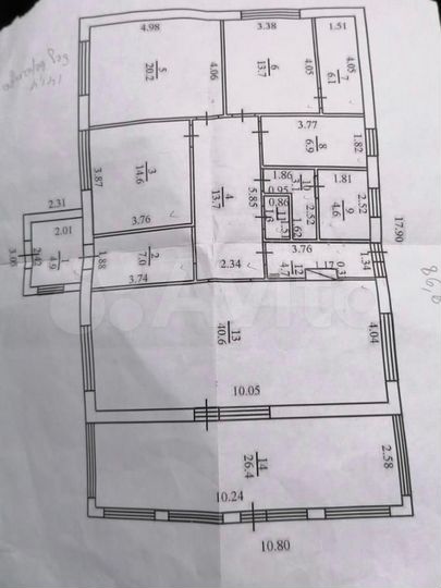 Коттедж 140 м² на участке 10 сот.