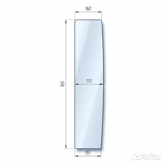 Стекло фронтальное левое кабинное DF-244/304/354/4