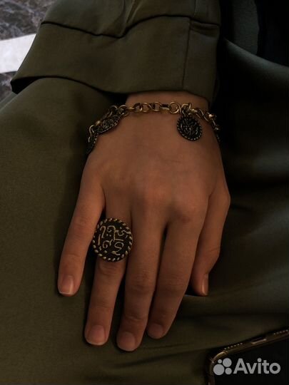 Браслет и кольцо, комплект из меди, украшение