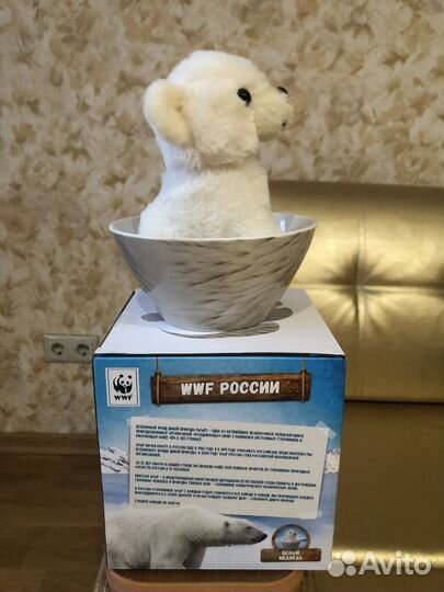 Мягкая игрушка в пиале Белый медведь