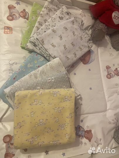 Пеленки трикотажные, простынь, наматрасник