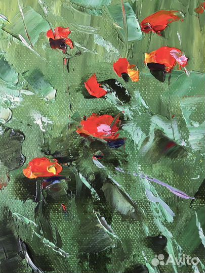 Картина маслом «Полдень. Маки»