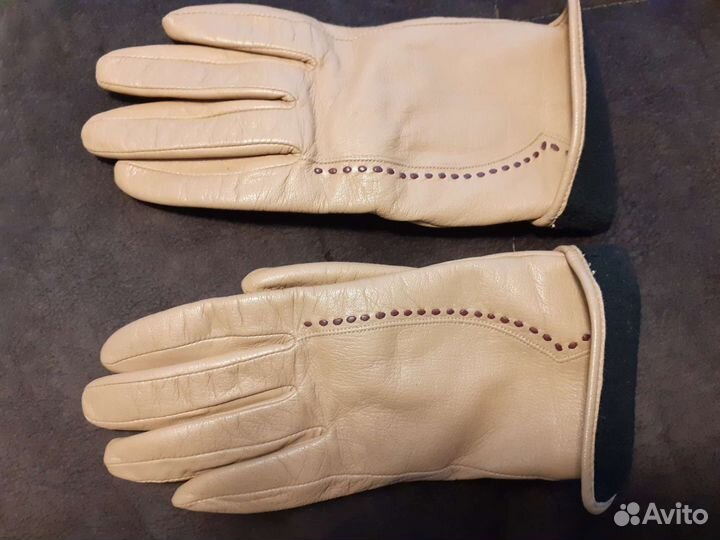 Перчатки женские кожаные