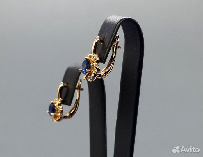 Позолоченные серьги с цирконами с2700-2702 (много)