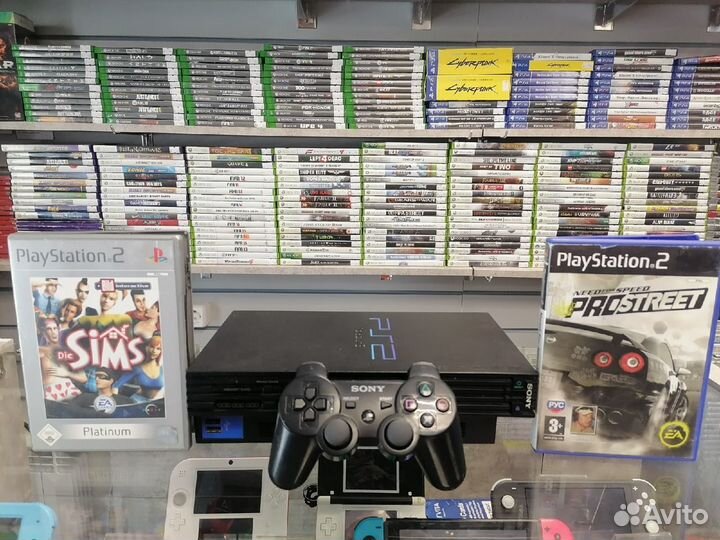 Playstation 2 Fat + Sims и NFS Pro Street