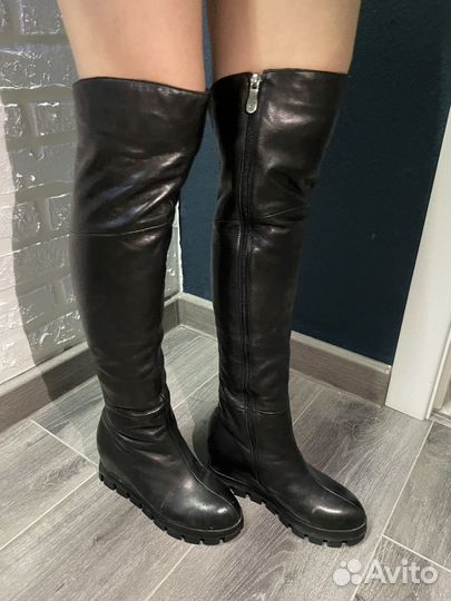 Ботфорты 36 натуральная кожа