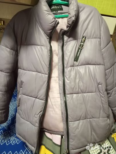 Пуховик экокожа женский 58 размер