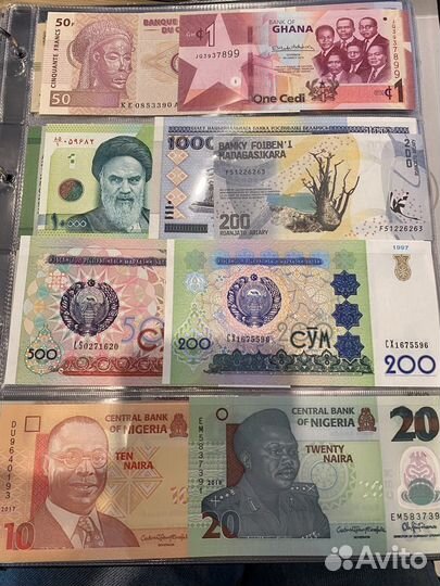 Банкноты более 30 стран мира. Пресс