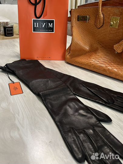 Кожаные перчатки hermes