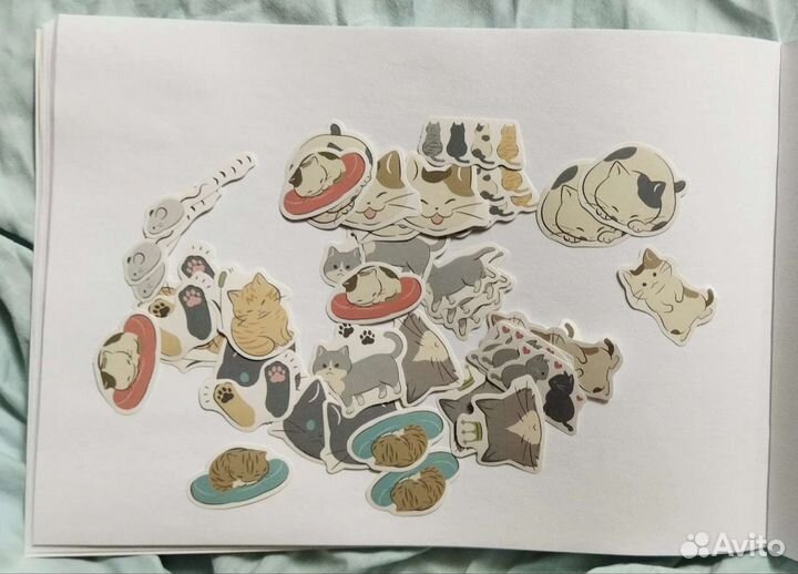 Стикеры набор микс котята животные канцелярия
