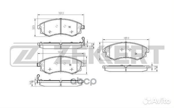 Колодки торм. диск. передн. Daewoo Korando (KJ)