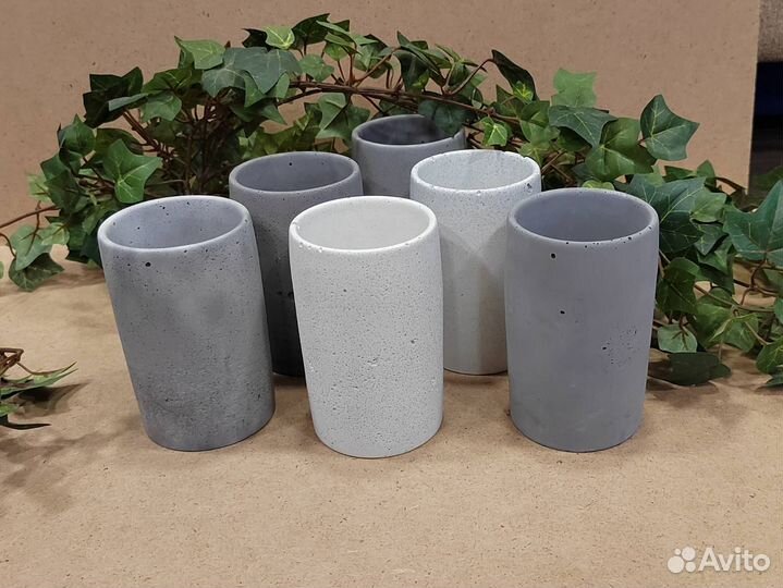 Гипсовые и бетонные стаканы для офиса, ванной