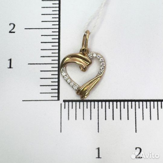 Золотая подвеска с фианитом