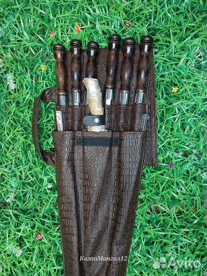 Шампура в кожаном чехле