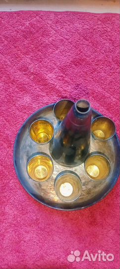 Мельхиоровый сервиз с позолотой