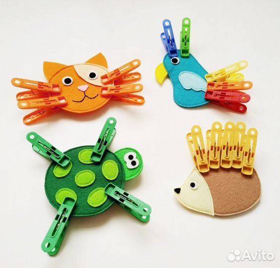 Игрушки животные из фетра Забавные прищепки 1-3 г