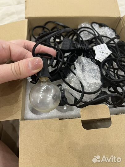 Ретро гирлянда уличная 25 лампочек. 7,5 метров