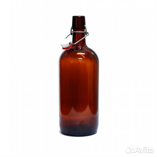 Бутылка с бугельной пробкой, (корич) 1л