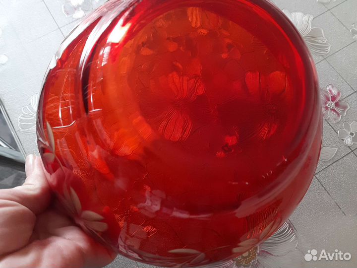 Ваза салатница,конфетница цветное стекло СССР