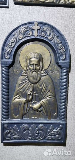 Икона, гипс Сергия Радонежского