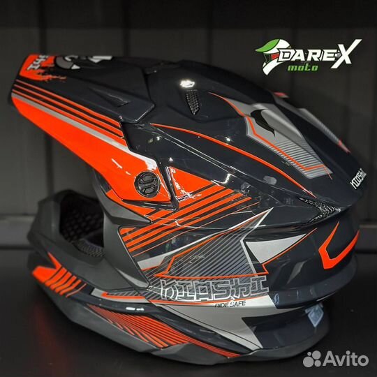 Шлем kioshi Holeshot 801 red кроссовый (размер L)