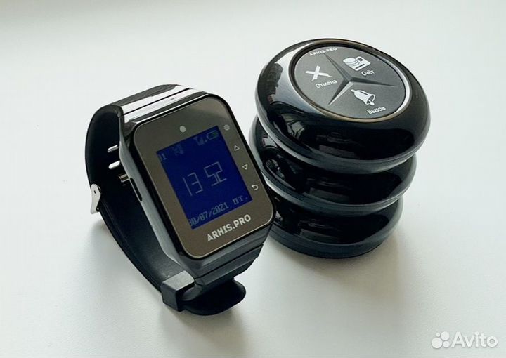 Комплект вызова персонала кнопка/часы официанта