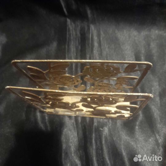 Винтажная бронзовая салфетница СССР