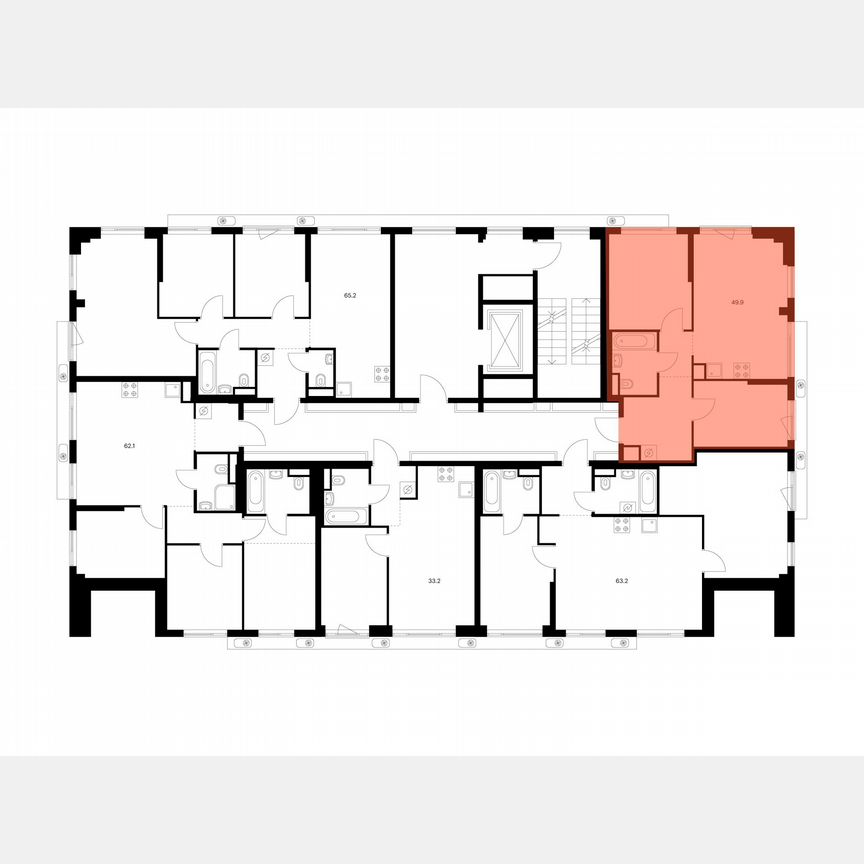 2-к. квартира, 49,9 м², 5/7 эт.