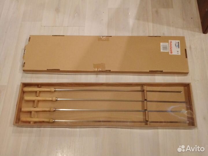 Шампура с деревянными ручками