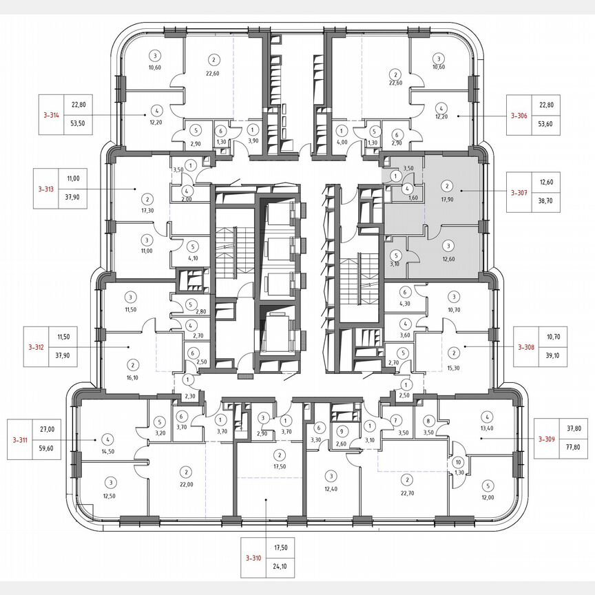 1-к. квартира, 38,9 м², 37/53 эт.